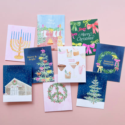 Gert & Co - Whimsical Merry & Bright Holiday Greeting Card | Gold Foil