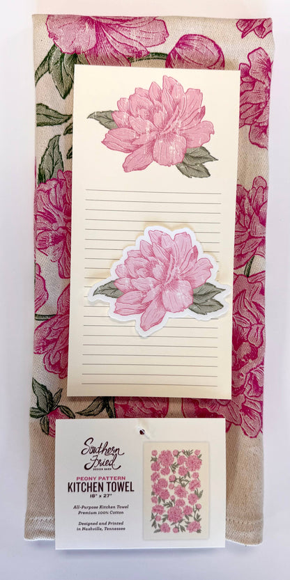 SOUTHERN FRIED DESIGN BARN - Peony Pattern - Kitchen Towel