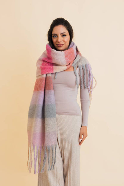 Leto Accessories - Cozy Breeze Oversized Fringe Scarf - Fall & Winter Essential