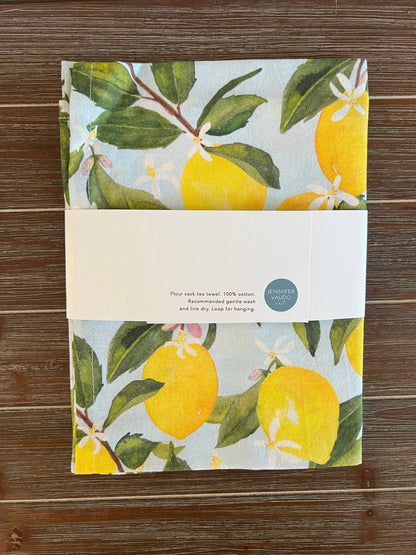 Jennifer Vaudo Art - Lemon Tea Towel, Kitchen Decor, Hand Towel, Bright