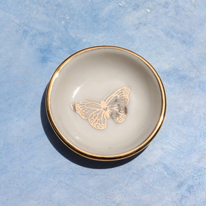 Apricity Ceramics - Gold Butterfly Ring Dish | Handmade Pottery Trinket Holder