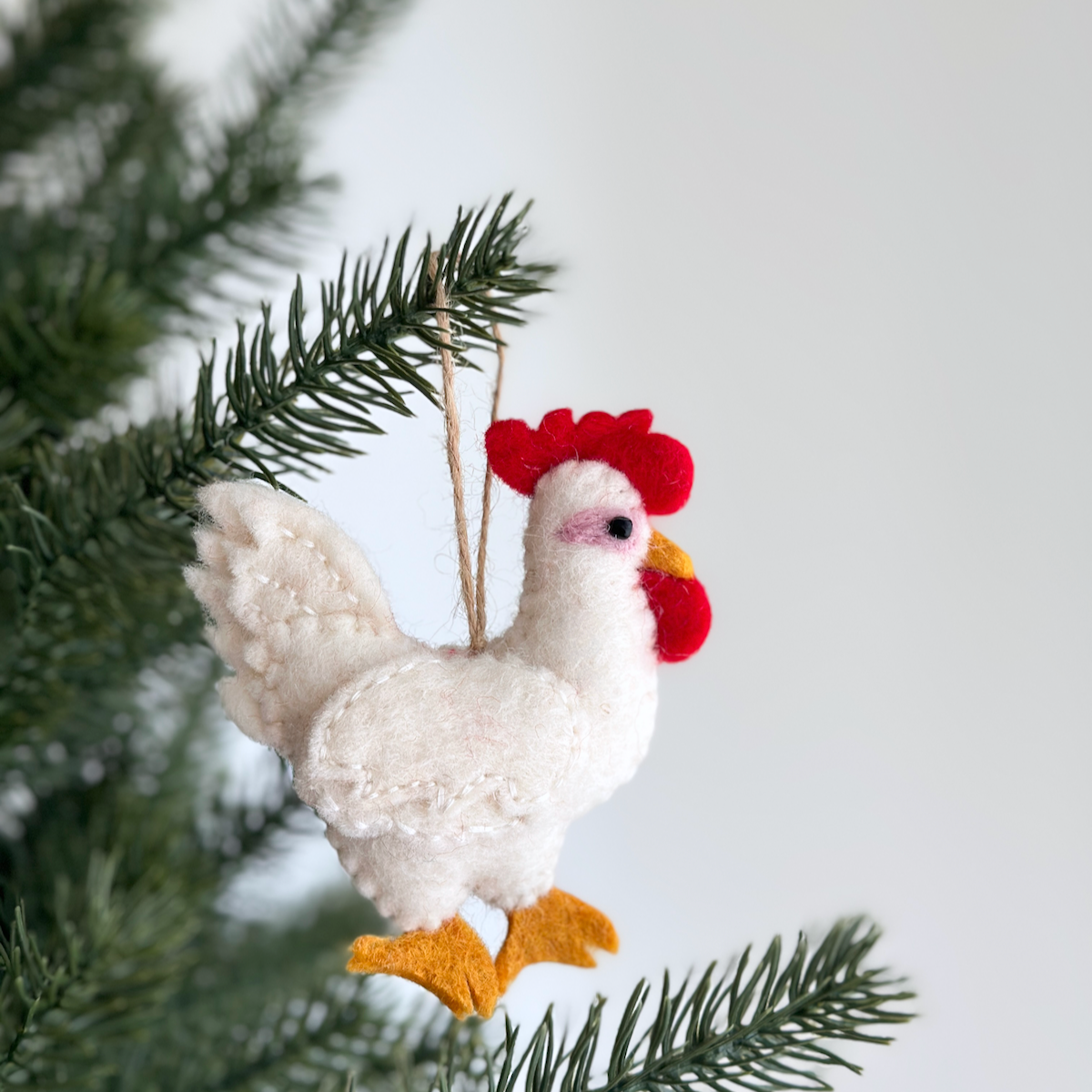 Ganapati - Felt White Chicken Ornament