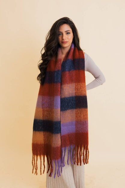 Leto Accessories - Cozy Breeze Oversized Fringe Scarf - Fall & Winter Essential