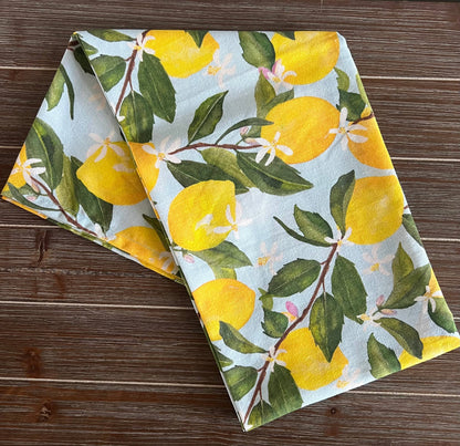 Jennifer Vaudo Art - Lemon Tea Towel, Kitchen Decor, Hand Towel, Bright