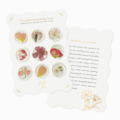 Frankie & Claude - Pressed Botanical Pink Floral Wax Seals | Peel & Stick