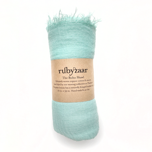 Rubyzaar - Boho Scarf - Seafoam