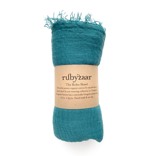 Rubyzaar - Boho Scarf - Turquoise